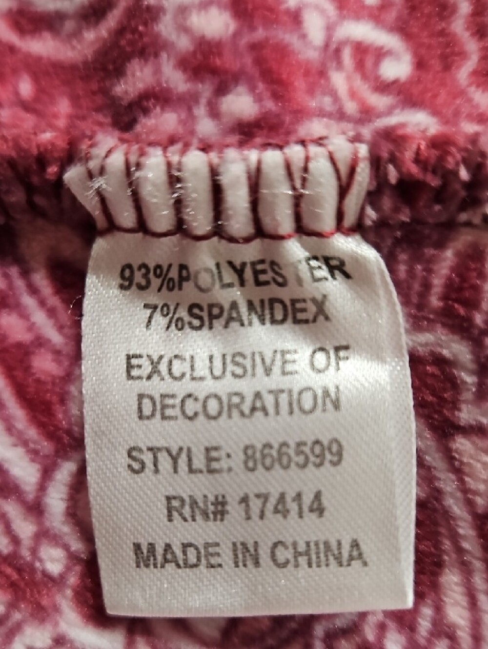 Miss Elaine | Women's Burgundy Pink Paisley Plush Zip-Front Loungewear Robe Sz L - Picture 7 of 7